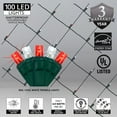 thumbnail image 3 of Wintergreen Lighting Red and White Twinkle Net Lights LED Mesh Lights Christmas String Lights, 4' x 6', 100 Lights - Green Wire, 3 of 6