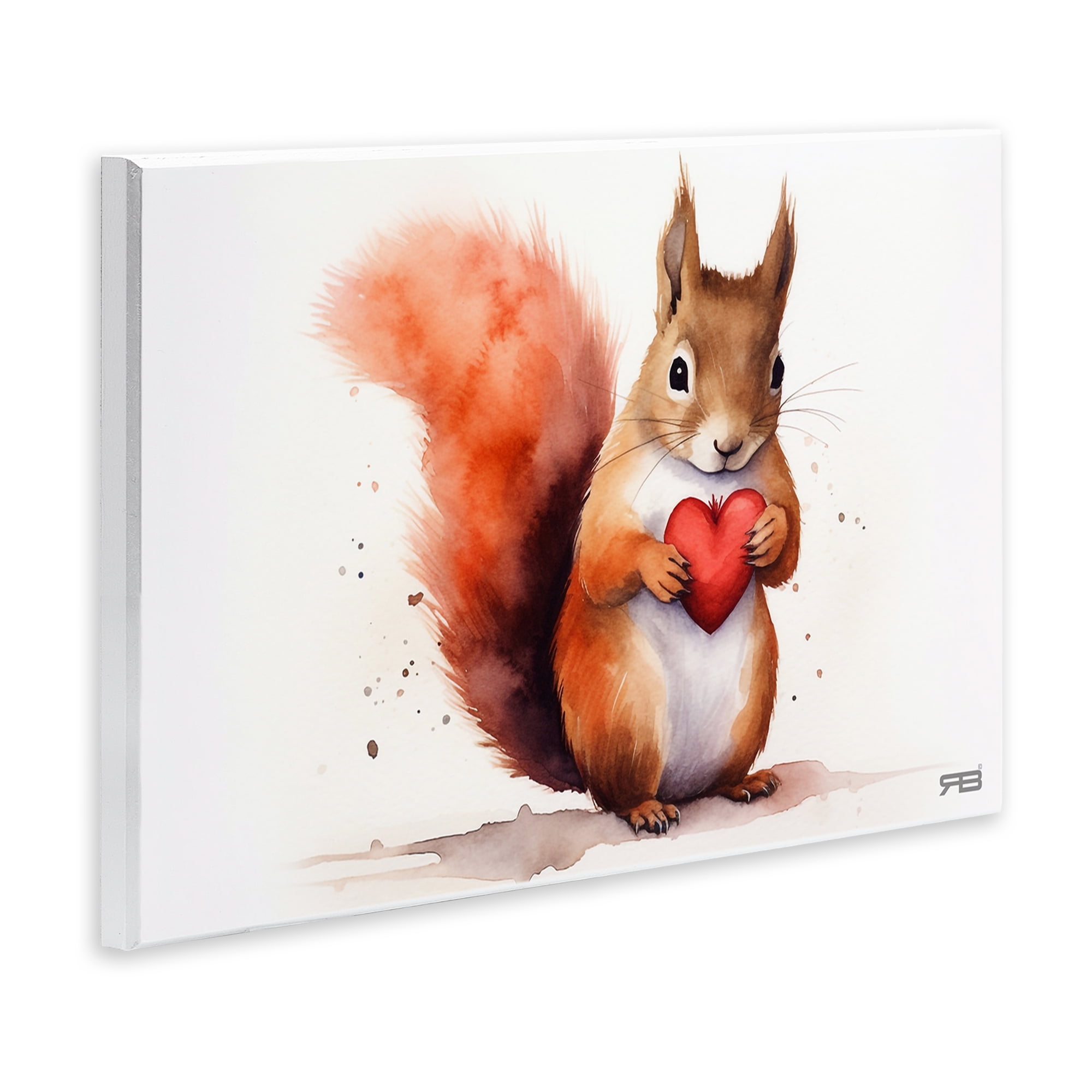 Stupell Industries Squirrel Holding Heart Animals & Insects Painting Unframed Art Print Wall Art, 19 x 13