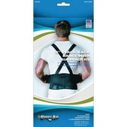 Sport Aid Back Support Brace with Suspenders, XL, Black