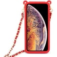 thumbnail image 2 of Compatible with iPhone 12 Mini Wallet Case with Crossbody Strap Lanyard Neck Strap Credit Card Holder with Purse Handbag Shoulder Strap Silicone Rubber Soft Protection Cover 5.4 inch Red, 2 of 14