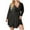 Black, variant on BangWanChi Womens Dresses Formal Women's Flash Dress V-neck Long Sleeve Ruffle Swinging Dress Mini Flash Dress
