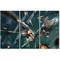thumbnail image 1 of TISHIRON 3PCS Framed Canvas Wall Art Set,42"x28" Warship Fighter Canvas Art Decor, 1 of 7