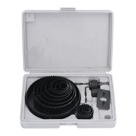 

16Pcs Hole Saw Kit Accurate Symmetrical Fast Clean Black Oxidation Wearproof Anticorrosion Woodworking Hole Saw Set