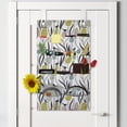 thumbnail image 2 of Spring Hanging Pocket Organizer, Abstract Botanical Pattern with Bird Silhouettes and Colorful Plants, Printed Polyester Storage Bag with Pockets, 21" x 31", Charcoal Grey Multicolor, 2 of 2