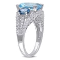 thumbnail image 3 of 5.65 Carat (Ctw) Blue Topaz Three Stone Ring in Sterling Silver, 3 of 5