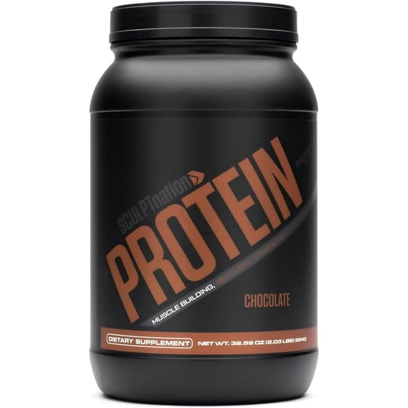Sculpt Nation Whey Protein Powder Chocolate Flavor, BCAAs, Muscle Recovery, 1-Count, 30 Servings