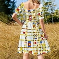 thumbnail image 3 of Mondrian Robe d'Art Abstrait Robe de Bal Été Robe Femme 2024 Robes Femmes, 3 of 4