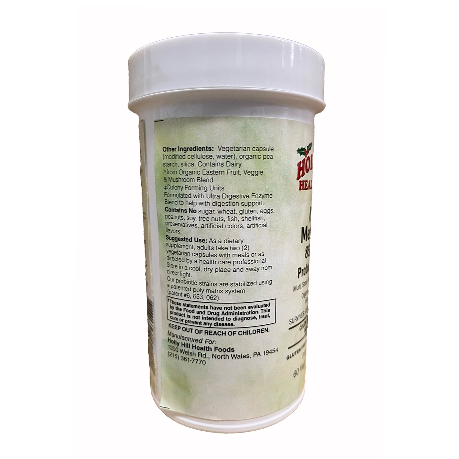 Holly Hill Health Foods Active Men's 50+ 85 Billion Probiotic Formula, 60 Vegetarian Capsules