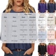 thumbnail image 3 of Yrmaups Loose Fit 3/4 Sleeve Blouse for Women, Casual Lace Tie Front Top, Soft Stretch Tee for Party Office Travel Everyday Wear, Black 2XL, 3 of 6