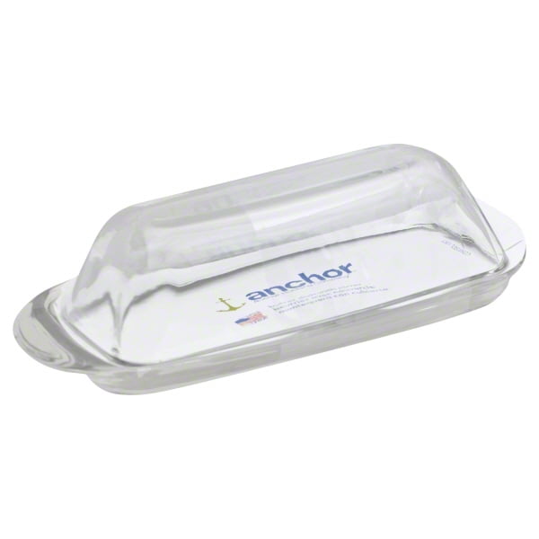 Anchor Hocking Glass Presence Butter Dish with Cover