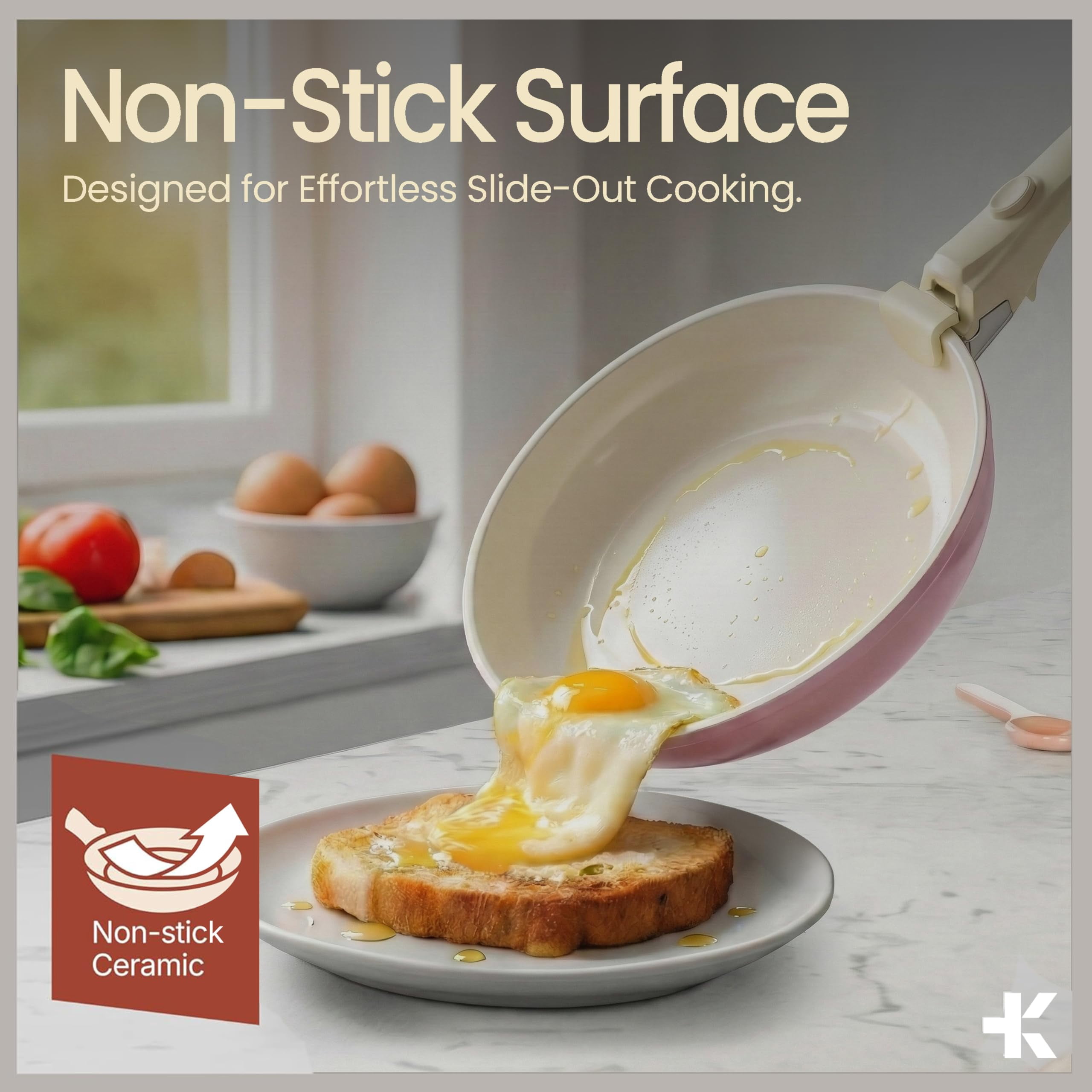 Bakken 17-Piece Ceramic Coated Aluminum Cookware Set, Nonstick Pots & Pans with Lids, Silicone Utensils & Oven Mitts, All-Stovetop Safe to 500°F