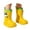 N97 Yellow, variant on Kids Rain Boots Mid Calf Panda Appliques Waterproof Kawaii Comfortable Dailywear Kids Rain Boots Size 2-2.5 Years Brown