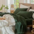 thumbnail image 1 of Bedding Sheet Set Washed Cotton Linen Like Textu Breathable Durable Soft Comfy (Tannish Linen Grey Queen), 1 of 6