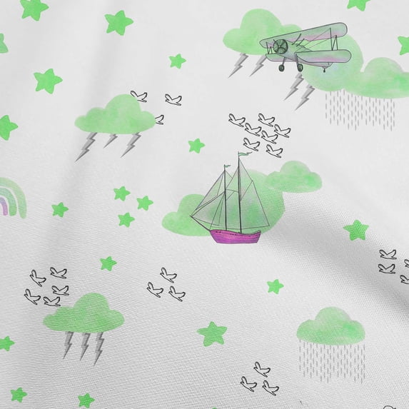 oneOone Georgette Viscose Mint Green Fabric Kids Sewing Fabric By The Yard Printed Diy Clothing Sewing Supplies 42 Inch Wide
