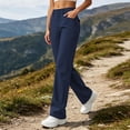 thumbnail image 3 of Bloomae Women's Hiking Pants Lightweight Button Elastic High Waist Stretch Travel Work Slacks Pants Loose Wide Straight Leg Comfy Lounge Trousers with Pockets, 3 of 10