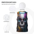 thumbnail image 3 of Pofeuu Modern Abstract Colorful Skull Print Basketball Jersey, Shirts for Men Youth Basketball Jersey Crew Neck-Large, 3 of 6
