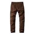 thumbnail image 3 of Pantalones a juego para hombre, ajustados, con parte delantera plana, casual, marrón 42, 3 of 5
