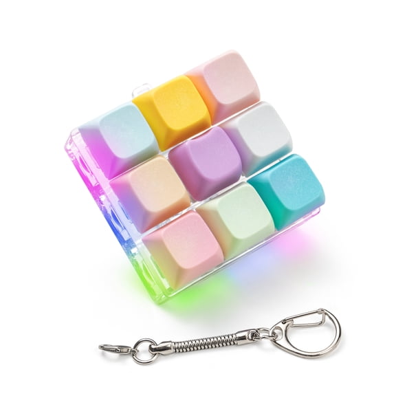Colorful Mechanical Keyboard Clicker Keychain, Fidget Toy Keycap with Satisfying Click Sound, Stress Relief for Adults Teens, Portable Key Ring Gift