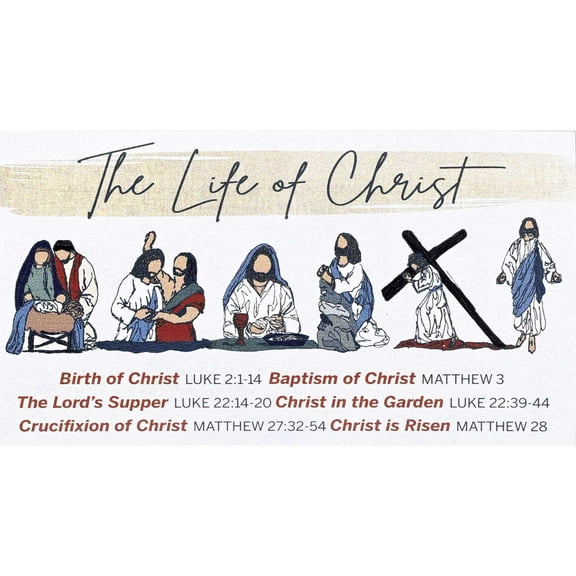 Dicksons MAG-1030 The Life of Christ Tan and Classic White 5 x 3 Inch Vinyl Decorative Refrigerator Magnet