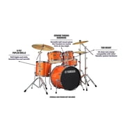 Yamaha Rydeen 5-Piece Shell Pack With 20 Bass Drum Orange Glitter