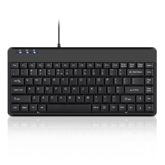 Teclado Perixx PERIBOARD-409U Cableado USB Mini Negro