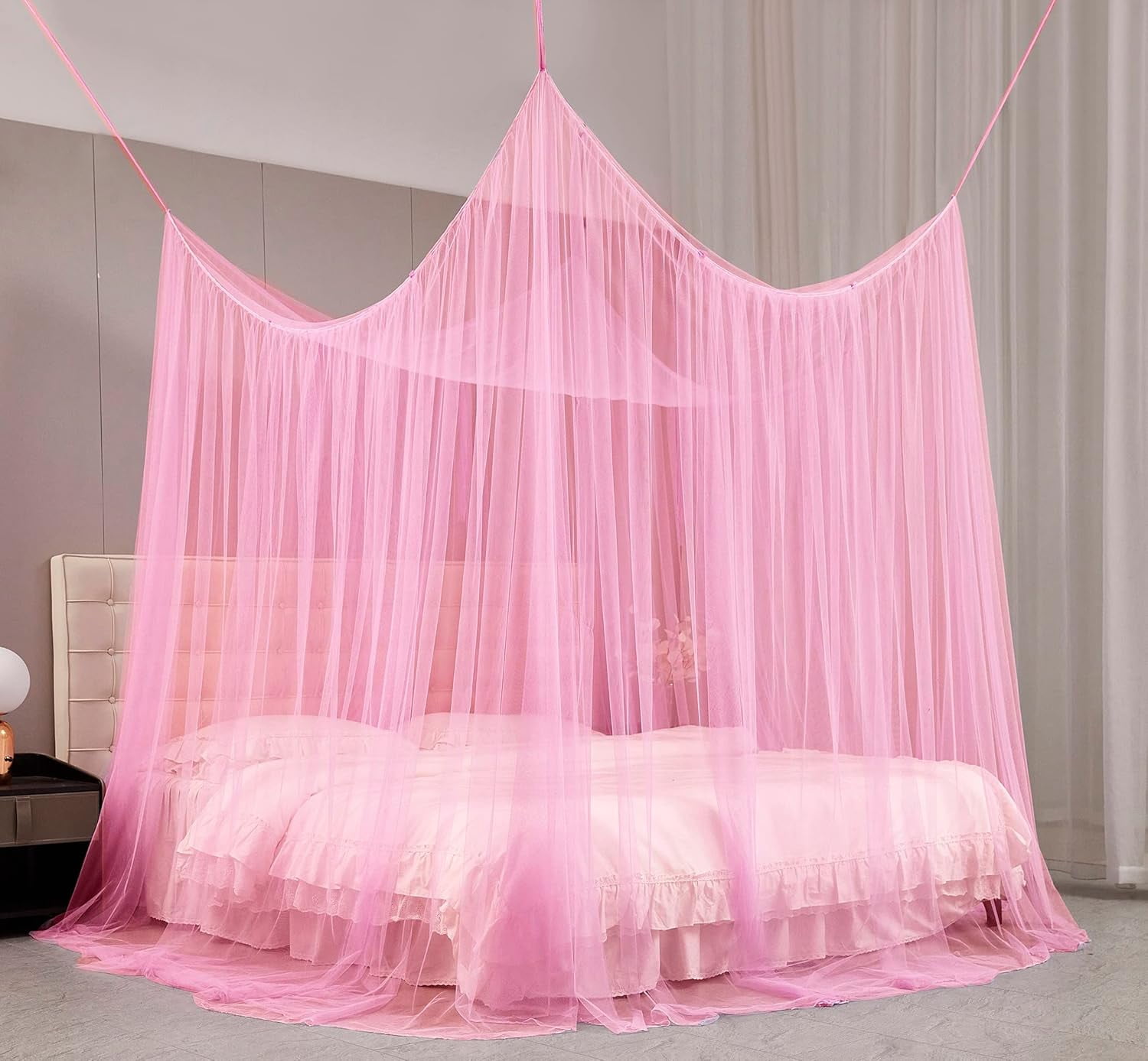 Bed Cover, Full Bed Curtain, Courtyard Mosquito Net Curtain, Indoor and Outdoor Mosquito Net, Gothic Black Bed Cover, Halloween Decorative Mesh Canopy Curtain