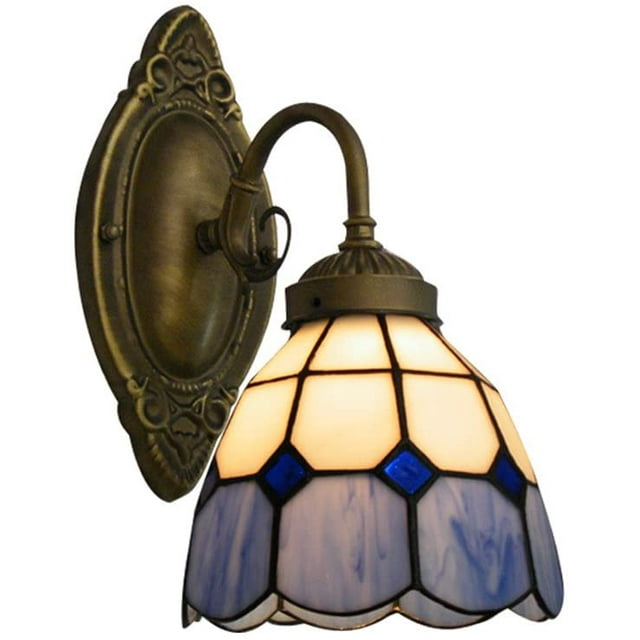 DAMAIE Wall Sconce Tiffany Style Shade With E27 Bulb Base 9.45inch Height