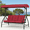 Red, variant on Arlopu 3-Seat Porch Swing, Outdoor Patio Swing Chair with Adjustable Canopy & Removable Cushions, Swing Glider for Garden Poolside Backyard, Gray
