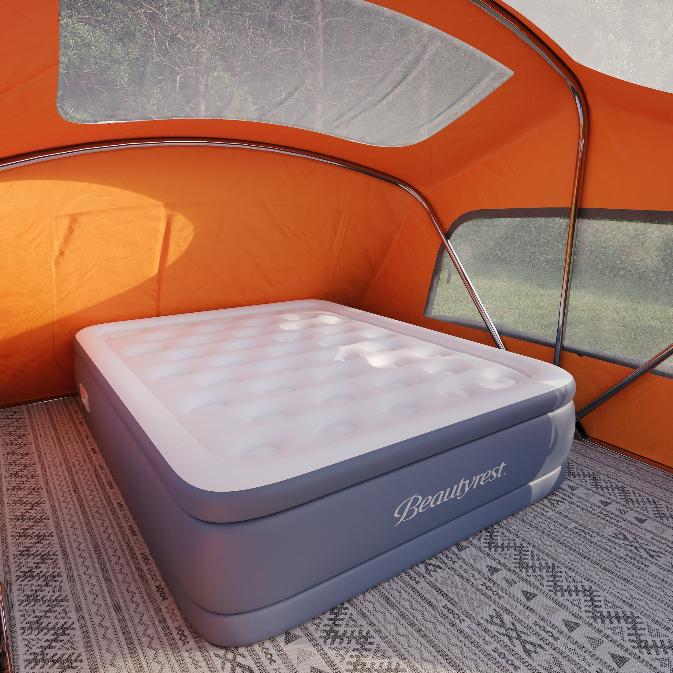 Beautyrest 17" Supreme Air Auto Shut-Off Air Mattress with Built-in SureLock Pump, Queen Size, 3-Year Warranty, Supports 650 lbs, Best for Home, Camping, Guests