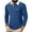 Blue, variant on Men's Patchwork Long Sleeve Button-Up Flap Collar Shirt