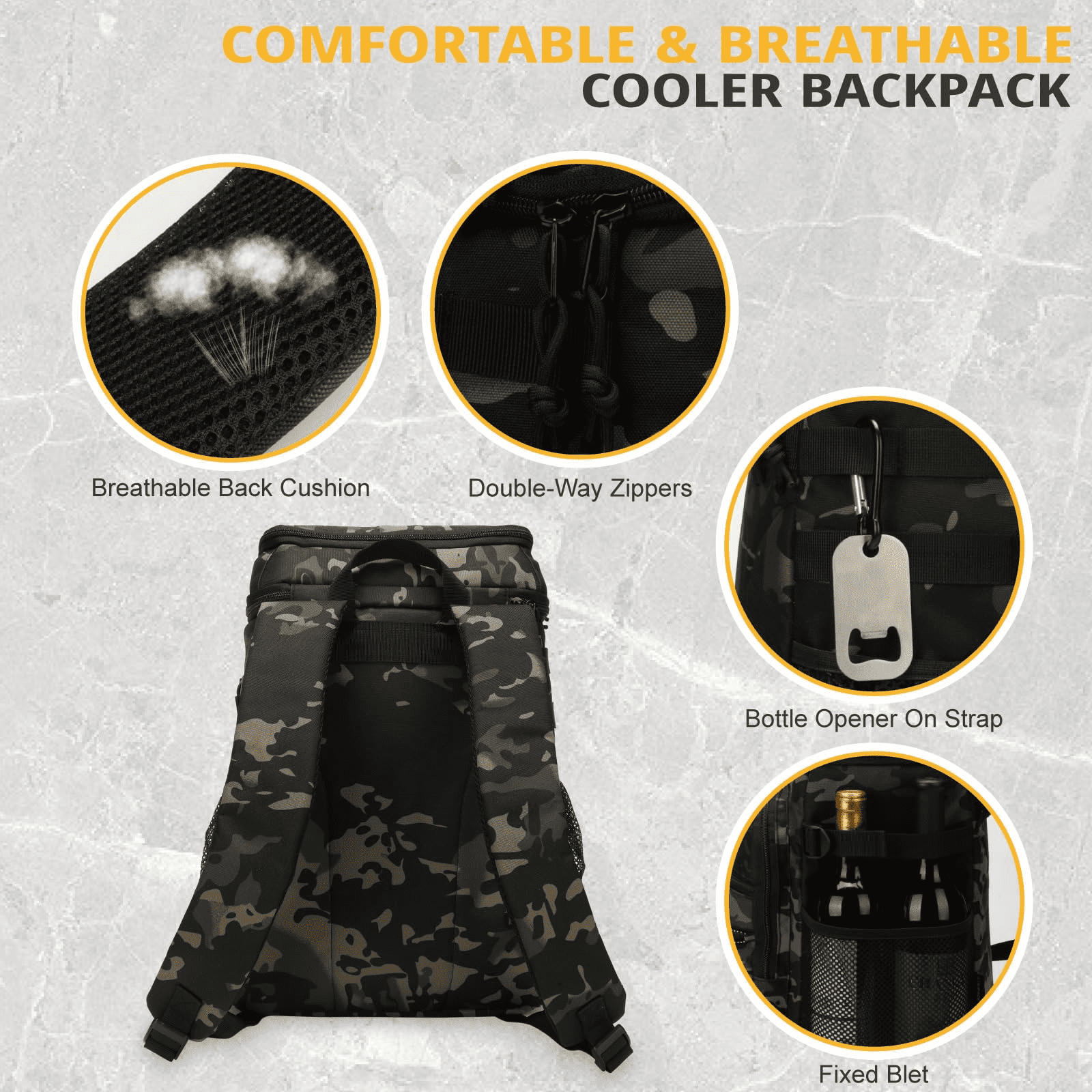 Backpack Cooler, 25L Cooler Backpack Insulated Leak-Proof, Heavy Duty Large Lunch Backpack, Waterproof Ice Chest Backpack for Men Women Adults Work Day trip Camping Beach Hiking Essential