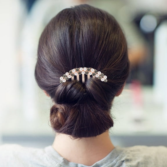 ELAYARD Chinese Style Hairpin Hair Comb for Bride with Alloy and Resin Material 1Pack