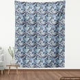 thumbnail image 4 of Ambesonne Floral Fabric by the Yard Upholstery, Flowers Violet Color Palette, 2 Yards, Indigo Pale Blue White, 4 of 5