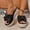 Black, variant on Womens Platform Espadrilles Slip On Wedge Sandals Bow Tie Open Toe Slides Shoes Black 6(37)
