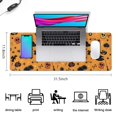 thumbnail image 5 of Long Mouse Pads for Desk,Halloween Witchy Icons on Orange Pattern Desk Mats on Top Of Desks, Desk Mouse Pad Extra Large with 3mm Non-Slip Base and Stitched Edge for Gaming,Office,Work,Home 31.5x11.8in, 5 of 5