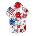 thumbnail image 6 of Aobny Men's Shirts Patriotic Fourth of July American Flag Polos Big & Tall Short Sleeve Collared Work Shirts,Red,4XL, 6 of 6
