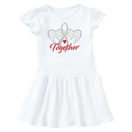 

Inktastic Diabetes Awareness Gray Ribbon Red Heart Gift Toddler Girl Dress