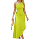 thumbnail image 2 of Vestido Midi de Cóctel para Mujer, con un Hombro Descubierto, Espalda Descubierta, Dobladillo Cruzado, Fruncido y Torcido, para Fiesta de Verano. Amarillo-Verde XS, 2 of 10