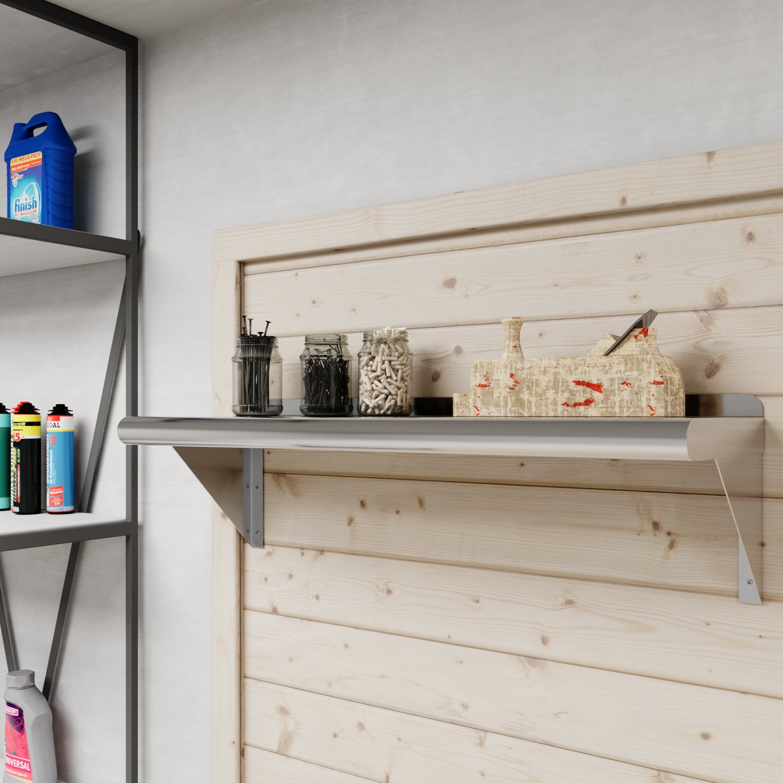 AmGood 10 in. x 30 in. Stainless Steel Wall Shelf | NSF Certified | Appliance & Equipment Metal Shelving | Kitchen, Restaurant, Garage, Laundry, Utility Room