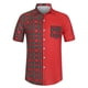 thumbnail image 1 of Lars Amadeus Camisa a cuadros de manga corta con botones de patchwork a cuadros de verano para hombre rojo verde XL Unique Bargains Camisa, 1 of 6