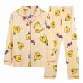 thumbnail image 1 of Pijamas bonitos de algodón para mujer, camisetas de manga larga y pantalones con bolsillos, ropa informal de estar por casa con lunares., 1 of 5