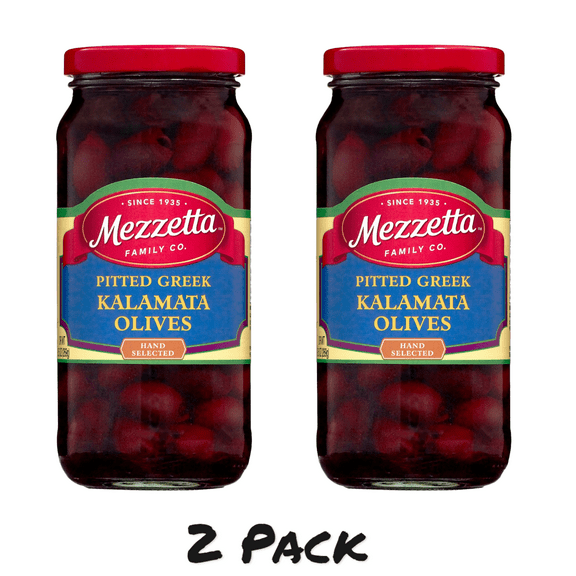 ( 2 Pack ) Mezzetta Pitted Greek Kalamata Olives , 9.5 oz Dt. Wt. Jar