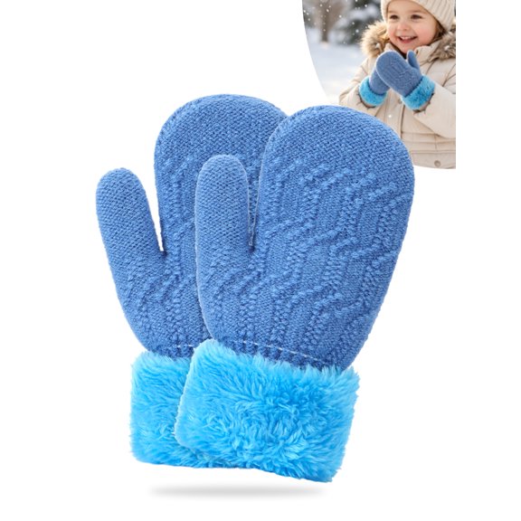 Gustave Baby Toddler Mittens Gloves Boys Girls Lined Fleece Winter Kids Warm Gloves Unisex Infant Gloves "Blue"