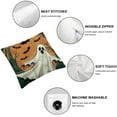 thumbnail image 6 of Happy Halloween Decorative Throw Pillow CoversTrick or Treat Spooky Ghost Boo Orange Black Outdoor Pillowcase, Skull Spider Web Bat Funny Holiday Cushion Case Home Decor, 6 of 7