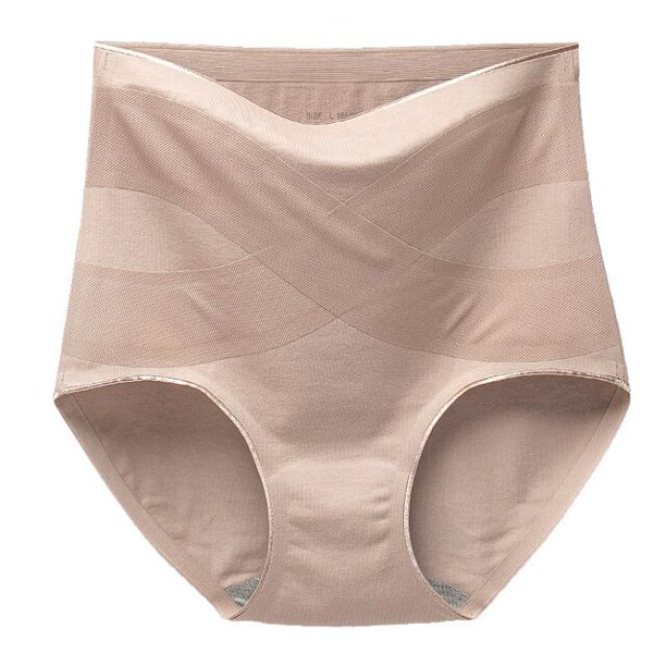 Flarixa Seamless Women High Waist Cotton Panties Cross Tummy Control