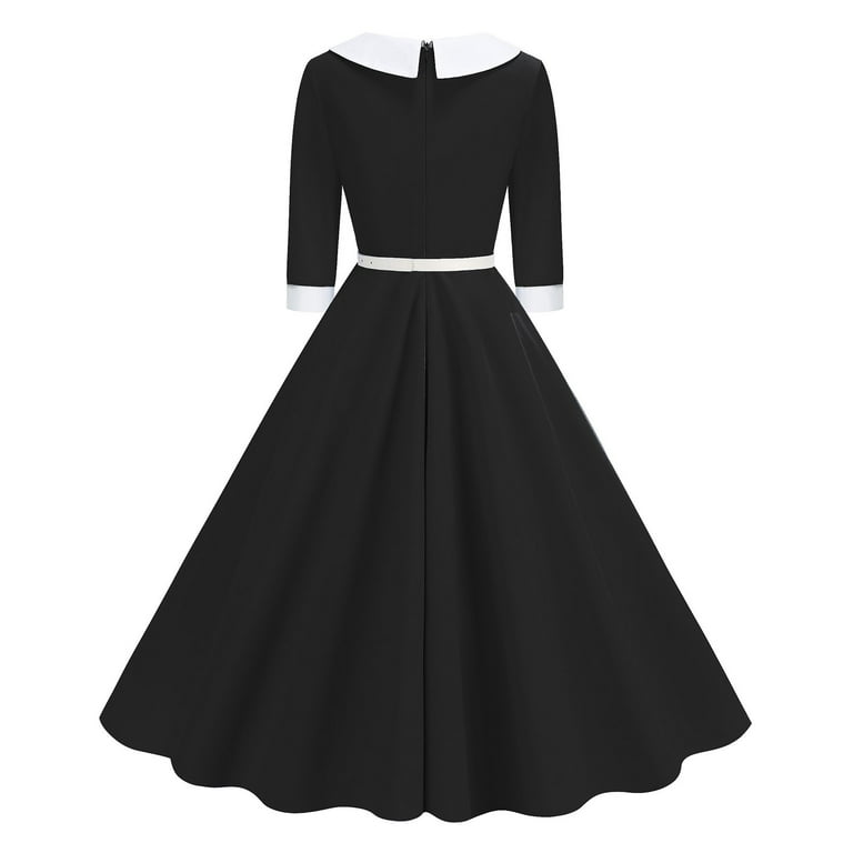 1950s black cocktail dress Vintage 1950s Black Eyelet Rhinestone Button Dress main image 1