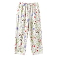 thumbnail image 5 of ibiyuan Boho Pants for Women High Waisted Women's Palazzo Pants Breathable Linen Trousers for Women Drawstring Cotton Lounge Pants Women Summer 2026 Flowy Clothes, 5 of 5
