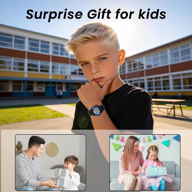 SKMEI Kids Digital Sport Watch 50M Waterproof Blue photo 8
