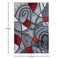 thumbnail image 5 of BizChair Modern Contemporary Area Rug, Red Grey Black. (5 Feet X 7 Feet), 5 of 7