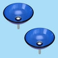 thumbnail image 2 of Renovator's Supply Blue Tempered Glass Mini Vessel with Drain and Mounting Ring Set of 2, 2 of 4